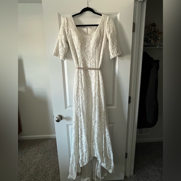 Maggie Sottero Dresses & Skirts - Maggie Sottero Ivory Lace Gown with Gold Accents